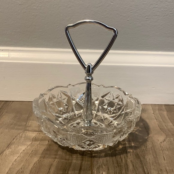 Other - Crystal candy dish with handle